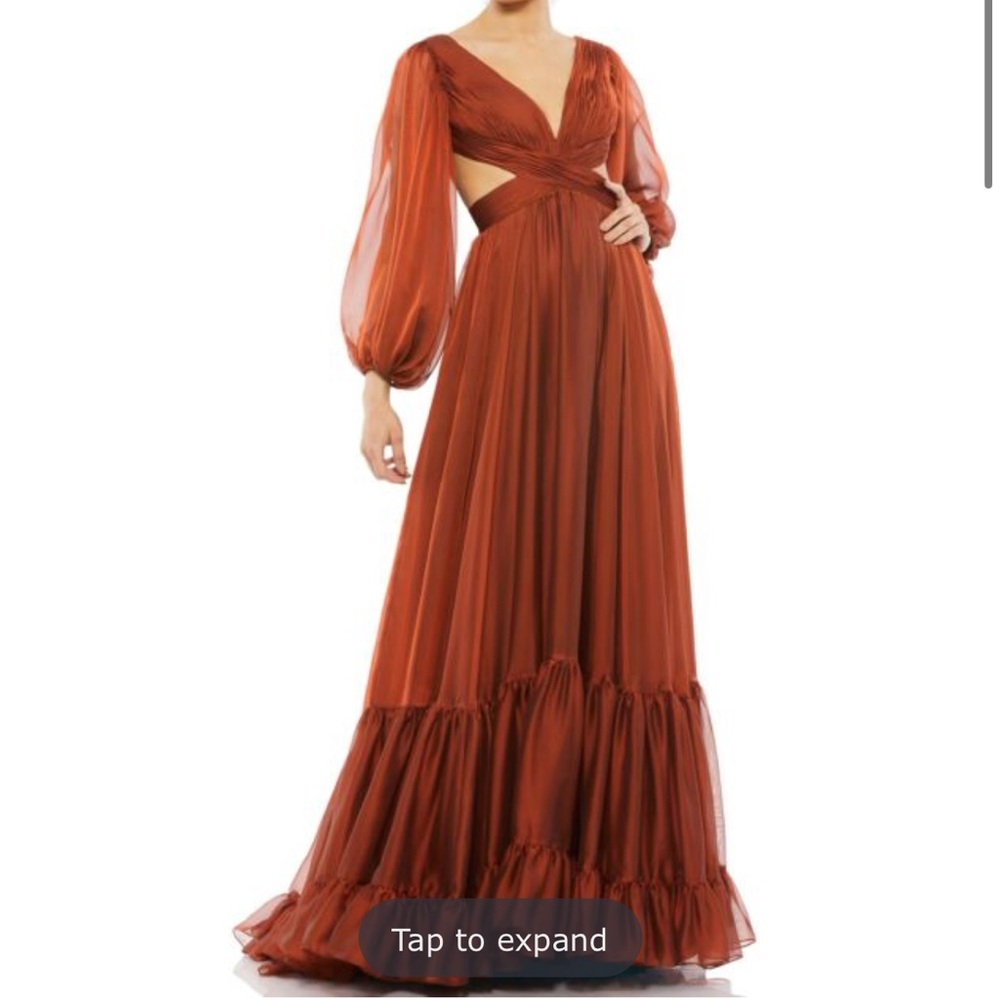 Mac Duggal Rust Maxi Dress